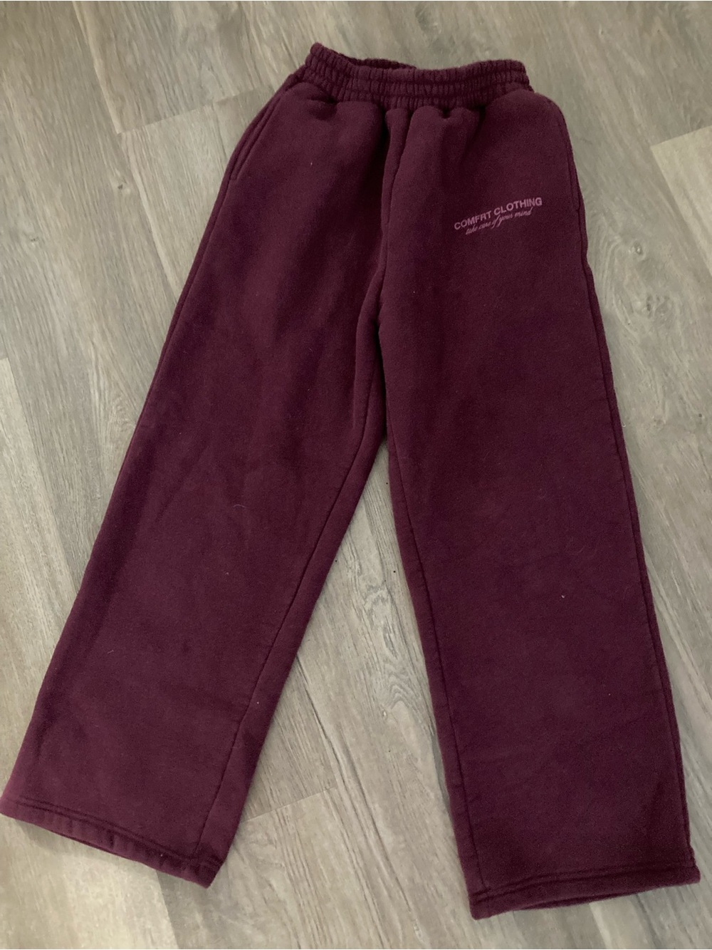 Comfrt Clothing Burgundy Fleece Sweatpants Youth Size Large